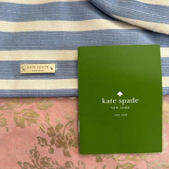 NWT Kate Spade Blue and Cream Striped Clutch - Picture 3 of 5